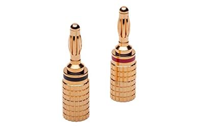 AGS71 Luidsprekerconnector Stekker, recht Aantal polen: 1 Goud 2 stuk(s)