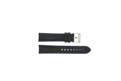 Horlogeband Universeel 394.01.05 Leder Zwart 20mm