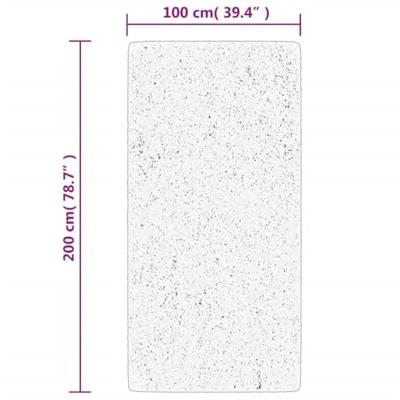 Vloerkleed shaggy hoogpolig modern 100x200 cm zwart en crme