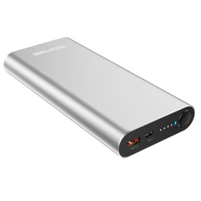 RealPower PB-20000 Powerbank 20000 mAh LiPo Zilver Statusweergave