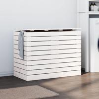 Wasmand 88,5x44x66 cm massief grenenhout wit - thumbnail