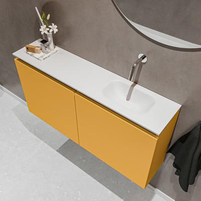 MONDIAZ TURE 100cm toiletmeubel ocher. EDEN wastafel talc rechts geen kraangat