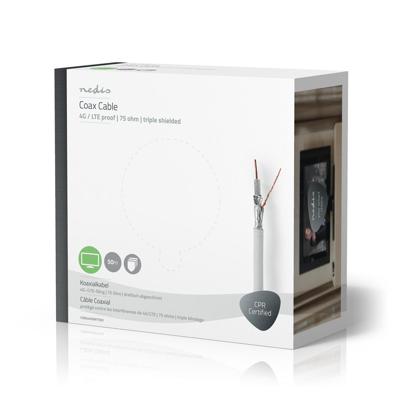 Nedis CSBG4050WT500 Coaxkabel 4g / Lte-bestendig 50,0 M Giftbox Wit