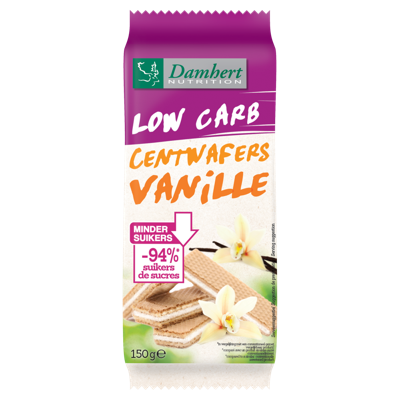 Damhert Centwafers vanille low carb 150 Gram