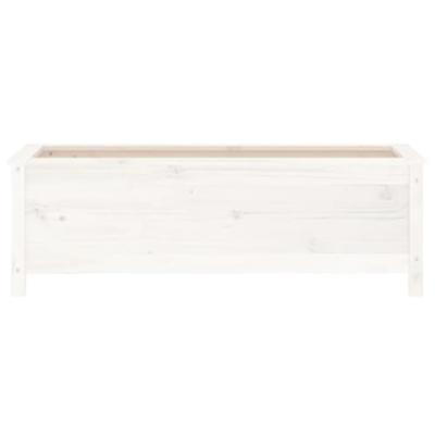 Plantenbak verhoogd 119,5x40x39 cm massief grenenhout wit