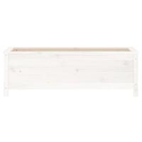 Plantenbak verhoogd 119,5x40x39 cm massief grenenhout wit - thumbnail
