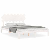 Bedframe zonder matras massief grenenhout wit 140x200 cm - thumbnail