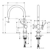 Hansgrohe Talis M54 ééngreeps keukenmengkraan 220 met stopkraan voor vaatwasser, chroom - thumbnail