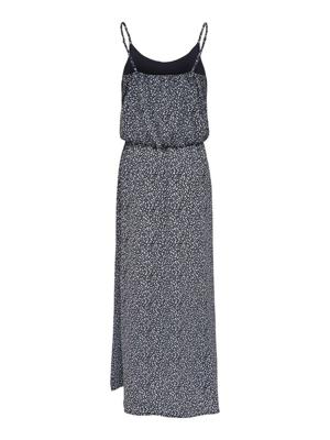 ONLY maxi jurk ONLWINNER met all over print en plooien zwart/blauw
