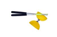 Eureka Rubber diabolo met aluminium stokken - geel - thumbnail