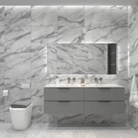 Badkamermeubelset Gliss Design Hera Mat Zwart 180cm 4 Laden Beton Grijs Mat (Keuze Wastafel) - thumbnail