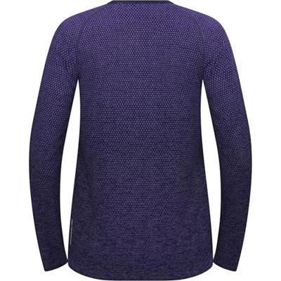 Odlo Essential Naadloze Longsleeve Loopkleding Loopshirt Eclipse Melange - donkerblauw, XL