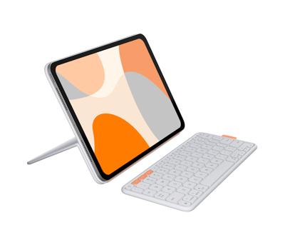 Toetsenbordhoes - Logitech - Flip Folio - Voor iPad en iPad Air 11-inch (M4 en M5) (M2 en M3) (5e generatie - 2024) - Lichtgrijs