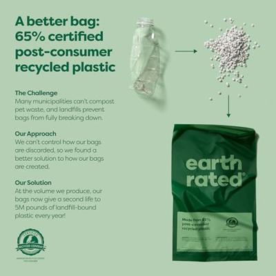 Hondetas Dispenser Earth Rated UNSCENTBIO300 Papier Plastic (300 uds) - thumbnail