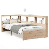 Bed met boekenkast zonder matras massief grenenhout 90x200 cm - thumbnail
