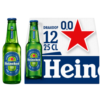Heineken Premium Pilsener 0.0 Bier Draaidop Fles 12 x 250ml bij Jumbo