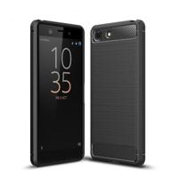 Geborsteld textuur koolstofvezel schokbestendige TPU Case voor Sony Xperia XZ4 Compact (zwart) - thumbnail