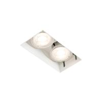 QAZQA Set van 6 inbouwspots wit GU10 50mm 2-lichts trimless - Oneon - thumbnail