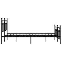 Bedframe met hoofd- en voeteneinde metaal zwart 183x213 cm - thumbnail