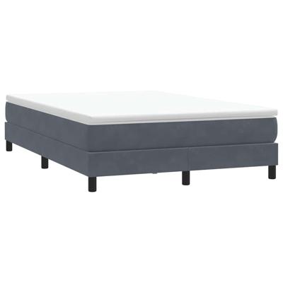 Boxspring zonder matras fluweel donkergrijs 140x210 cm