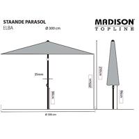 Madison parasol elba 300 cm grijs - thumbnail