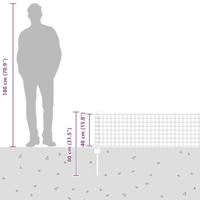 VidaXL Hek met paal zilver 0,4 x 25 m staal - thumbnail