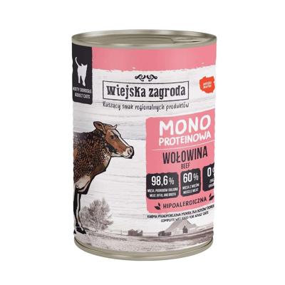 WIEJSKA ZAGRODA Monoprotein beef - nat kattenvoer - 400g