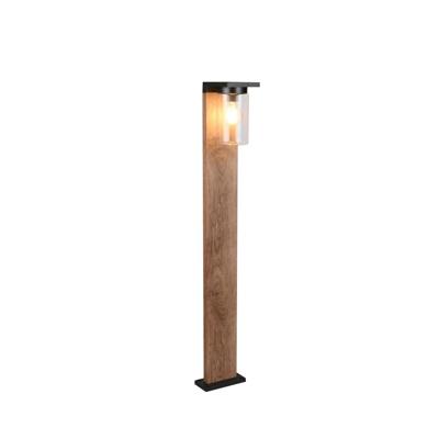 Trio TuinlampArdila zwart met hout 100cm - 411660135