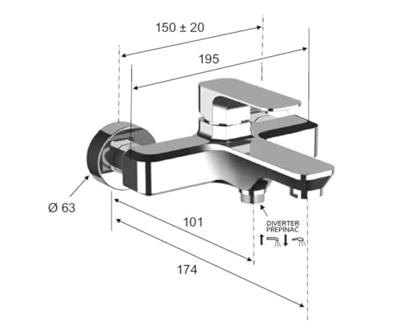 Opbouw Badkraan Sapho Spy Mengkraan 1-hendel 19.5 cm Mat Zwart Sapho