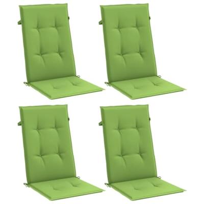VidaXL Stoelkussens 4 st hoge rug 120x50x4 cm stof gemêleerd groen VidaXL Stoelkussens 4 st hoge rug 120x50x4 cm stof gemêleerd groen