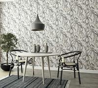 Noordwand behang topchic monkey jungle leaves grijs en zwart - thumbnail