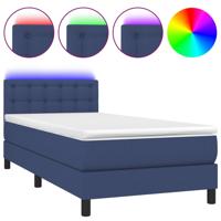 Boxspring met matras en LED stof blauw 120x200 cm - thumbnail
