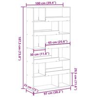Kamerscherm 100x33x187,5 cm bewerkt hout betongrijs - thumbnail
