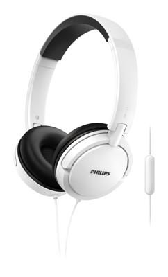 Philips Kopfhörer On Ear SHL5005WT/00 On Ear Kopfhörer mit Kabel (Großartiger Sound, Geräuschdämmende Lederohrpolster, Integriertes Mikrofon, Leichter Stahlbügel, Flach zusammenklappbar) Weiß