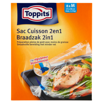 Melitta Toppits braadzakken 2-in-1 8xm Melitta Toppits braadzakken 2-in-1 8xm