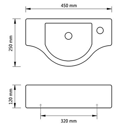 Wastafel met kraangat zwart keramiek Wastafel met kraangat zwart keramiek