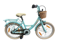 Bikefun Kinderfiets girly 18 inch - met mandje en remnaaf - blauw - thumbnail