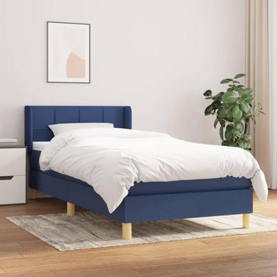 Boxspring met matras stof blauw 80x200 cm