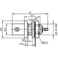 Telegärtner 100023430 100023430 BNC-connector Bus, inbouw verticaal 50 Ω 1 stuk(s) - thumbnail