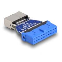 DeLOCK usb 3.2 gen 1 adapter pin header female to internal key a female (blauw) - thumbnail