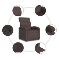 Fauteuil verstelbaar stof donkerbruin - thumbnail
