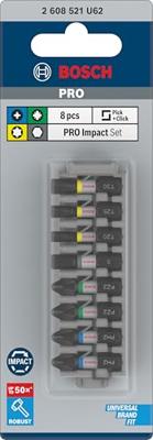 Bosch Accessoires PRO Impact schroefbitset | PH2 (x2); PZ2 (x2); H5; T20; T25; T30 | 25 mm | 8 stuks - 2608521U62 Bosch Accessoires PRO Impact schroefbitset | PH2 (x2); PZ2 (x2); H5; T20; T25; T30 | 25 mm | 8 stuks - 2608521U62