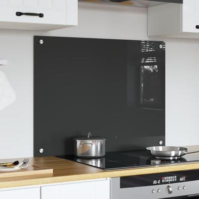 VidaXL Keuken spatscherm donkergrijs 80 x 60 cm gehard glas