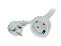 VALUE Stroom verlengkabel met aarde, 230VAC, wit, 5 m - thumbnail