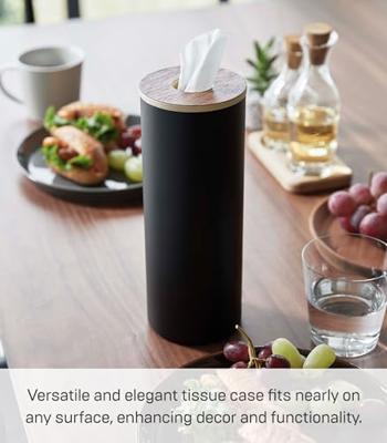 Yamazaki Tissuebox Rond - Rin - Zwart Yamazaki Tissuebox Rond - Rin - Zwart