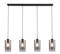 Freelight Hanglamp Ventotto 4 lichts L 120 cm rook glas zwart - thumbnail
