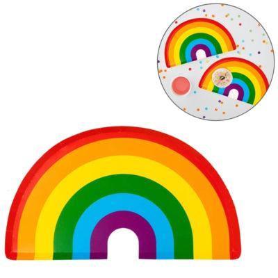 Ginger Ray wegwerp bordjes rainbow papier 8 stuks | 20 stuks