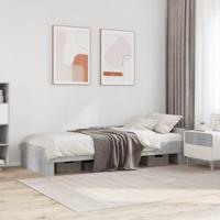 Bedframe bewerkt hout betongrijs 90x190 cm - thumbnail