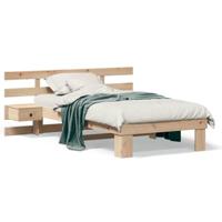 Bedframe met lade met hoofdeinde Bruin 75 x 190 cm Massief grenenhout - thumbnail