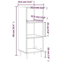 Dressoir 34,5x32,5x90 cm bewerkt hout grijs sonoma eikenkleurig - thumbnail